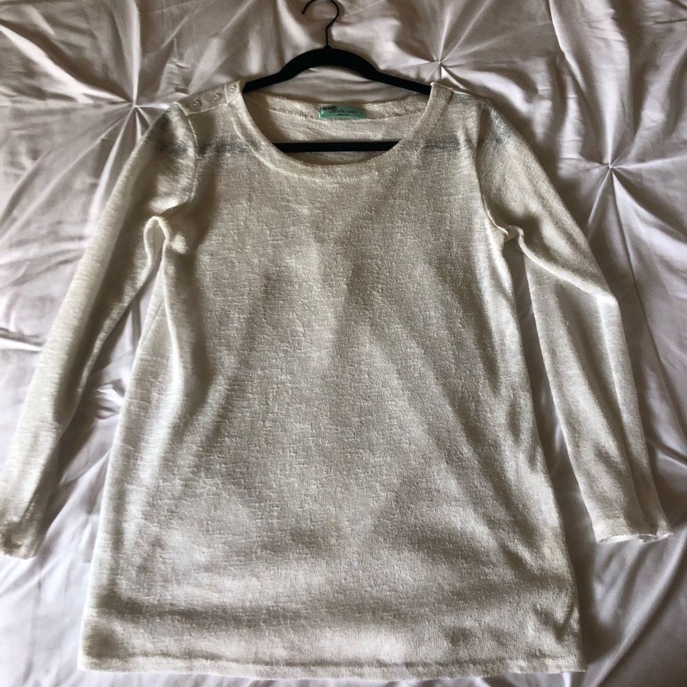 Long sleeve white sweater